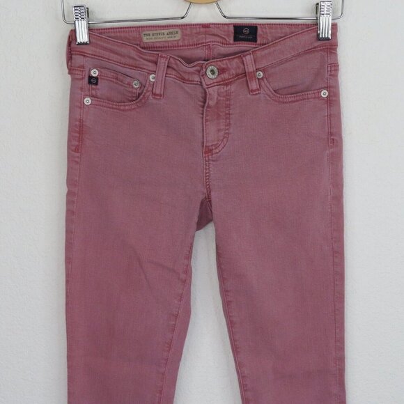 AG Adriano Goldschmied Womens 25 Stevie Ankle Slim Straight Pink Purple Jeans - Picture 2 of 13